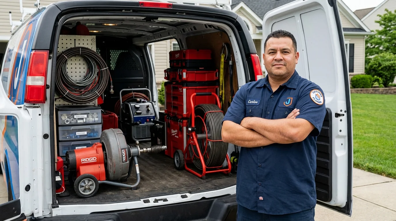 Professional drain cleaning equipment and Johns Plumbing LLC plumber in Grand Rapids